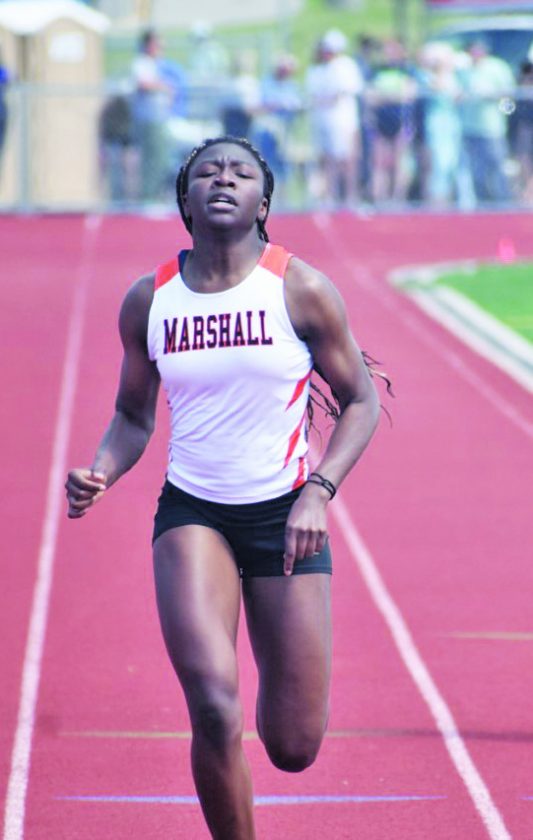 CLASS AA TRACK AND FIELD Marshall’s Simpson paces herself to a ninth